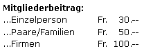 Beiträge jährlich